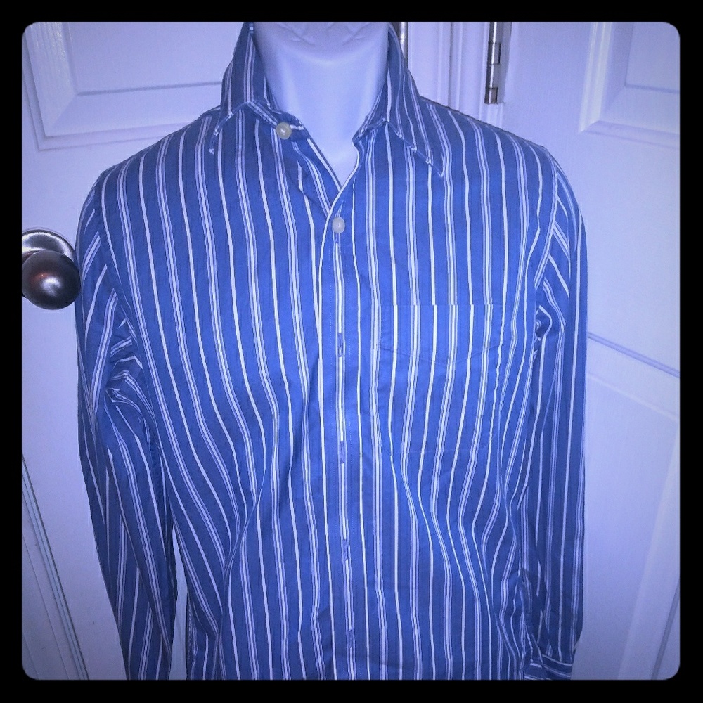 Ezra Fitch Blue and white longsleeve button up